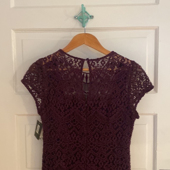 NWT Nanette Lepore Crochet Cocktail Dress in gorgeous shade of Plum - Picture 5 of 8